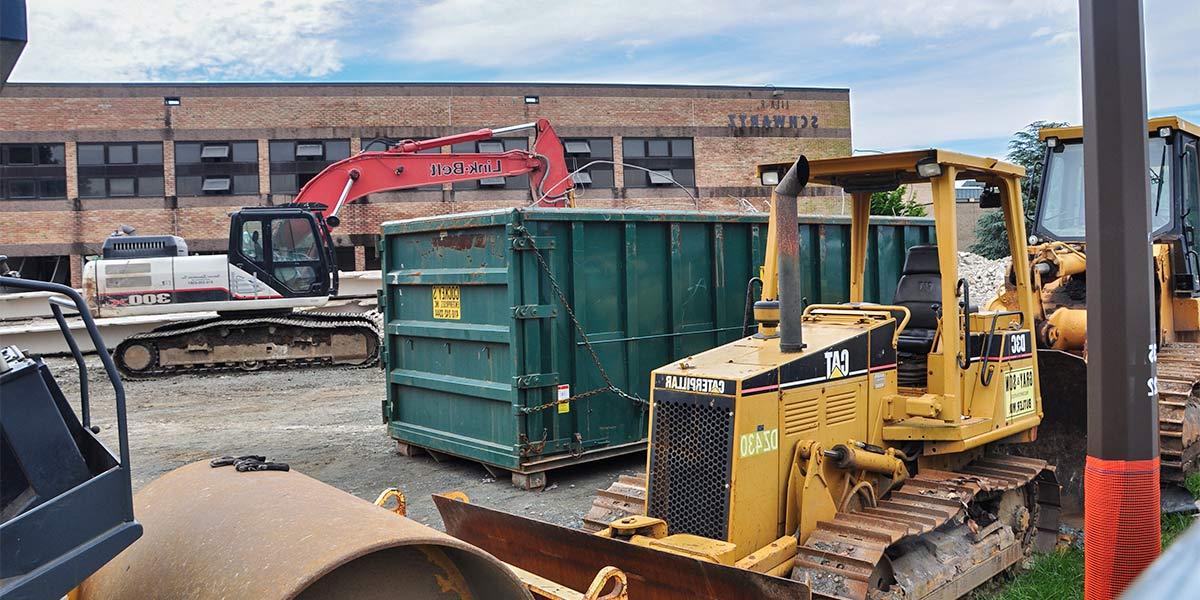 Construction equipment used to build the new Health and Life Sciences Building.